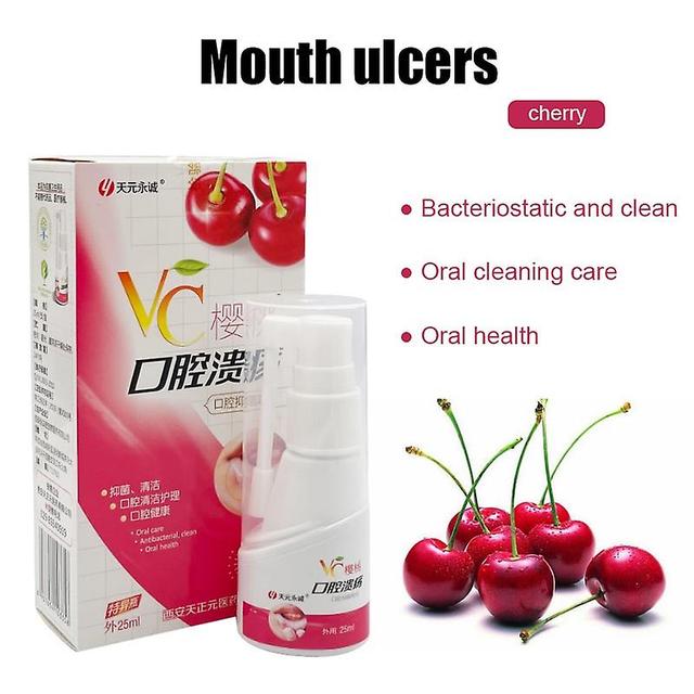 Fsu 25ml Cherry Vitamin C Oral Ulcers Spray Remove Bad Breath Mouth Freshener Liquid Antibacterial Cleansing Oral Health Care on Productcaster.