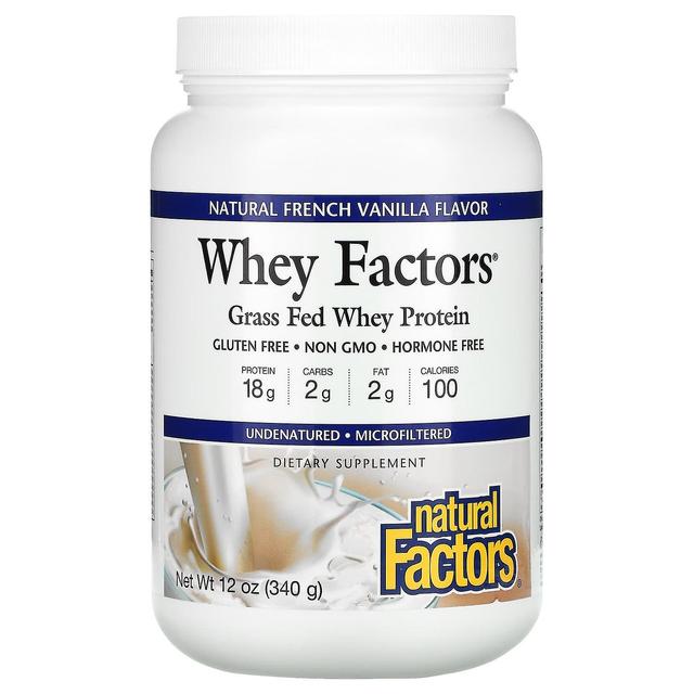 Natural Factors, Whey Factors, Grass Fed Whey Protein, Natural French Vanilla, 12 oz (340 g) on Productcaster.