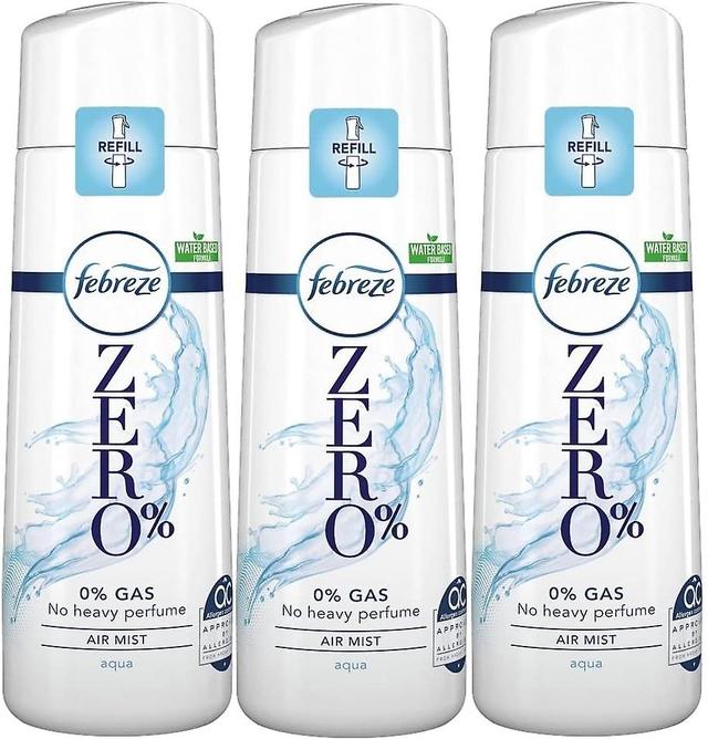 3 x Febreze Zero % Air Freshener Mist Refill 300ml - Aqua on Productcaster.