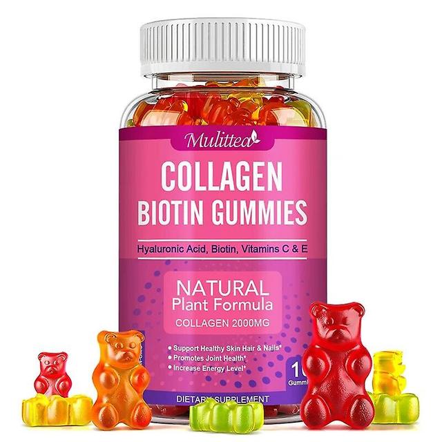 Kolagénové gummies s biotínom na rast vlasov Starostlivosť o pleť Zdravie nechtov Vitamín C Doplnok výživyTIB TIB . 10ks on Productcaster.