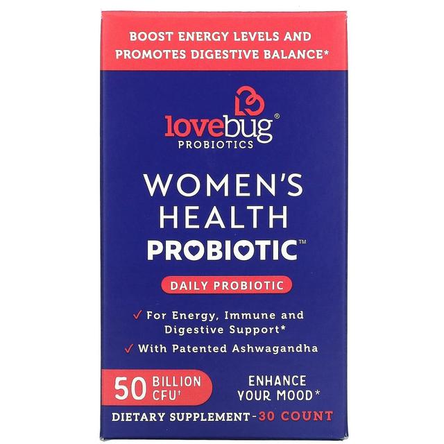 LoveBug Probiotics, Probiótico de la salud de la mujer, Probiótico diario, 50 mil millones de UFC, 30 Count on Productcaster.