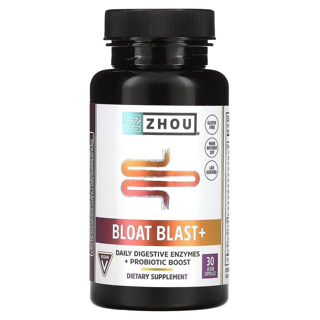 Zhou Nutrition, Bloat Blast+, 30 Vegan Capsules on Productcaster.