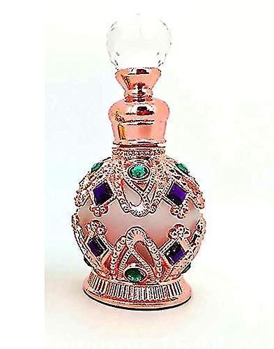 Duqi 15ml Refillable Empty Perfume Bottle Decorative Glass Round Diamond Vintage Empty Refillable Perfume Bottles Rose gold on Productcaster.