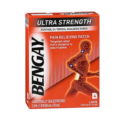 Bengay Topical Pain Relief Ultra Strength 5% Força Mentol Patch 4 por caixa, contagem de 1 (pacote de 1) on Productcaster.