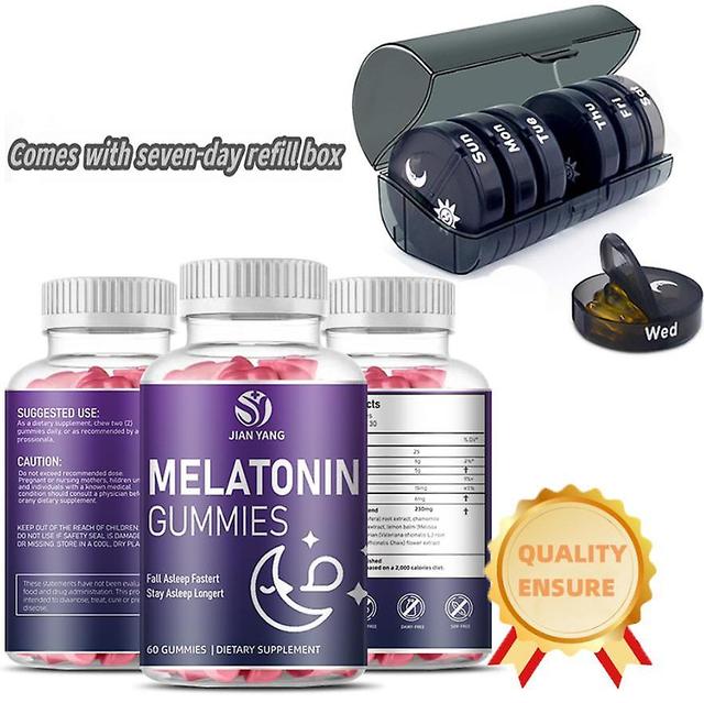 Melatonina Gummies 10 mg 20 mg Dorośli zawiera L-teaninę, tryptofan, B6, B12 Extra Strength 1 tabletka 60 tabletek W zestawie 7-dniowe pudełko supl... on Productcaster.