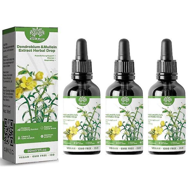 Dendrobium Mullein Extract - Goutte à base de plantes respiratoires Lung Cleanse puissante 3 pcs on Productcaster.