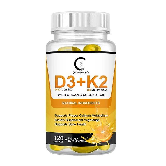 Hikig easil absorbed Vitamin D3K2 Capsule Teeth Skeletal &Heart Support Absorb Prevention joint pain for calcium loss 60pcs on Productcaster.