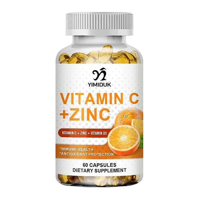 Vorallme Organic Vitamin C & Zinc Capsules Supplements Antioxidant Immune Pigmentation Support Anti-wrinkle Whitening Skin 1 Bottles 60 PCS on Productcaster.