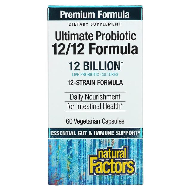 Natural Factors, Ultimate Probiotic, 12/12 Formula, 12 Billion, 60 Vegetarian Capsules on Productcaster.