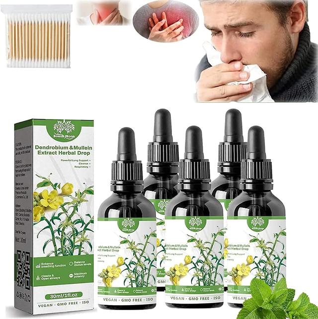 Powerful Dendrobium & Mullein Extract for Lung Support & Respiratory Health - Herbal Drops (2 PCS) 5PCS on Productcaster.