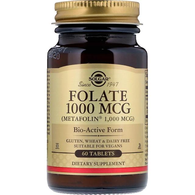 Solgar, Folate as Metafolin, 1,000 mcg, 60 Tablets on Productcaster.