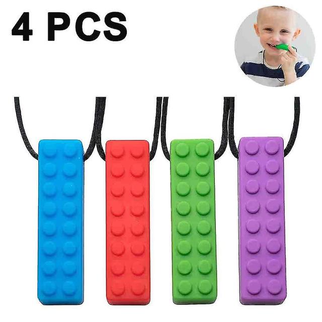 Sunrain 4 Pack Sensory Chew halskæde - Autisme Chewy For Børn, Bide & Oralmotoriske Behov, Småbørnsvenlig on Productcaster.