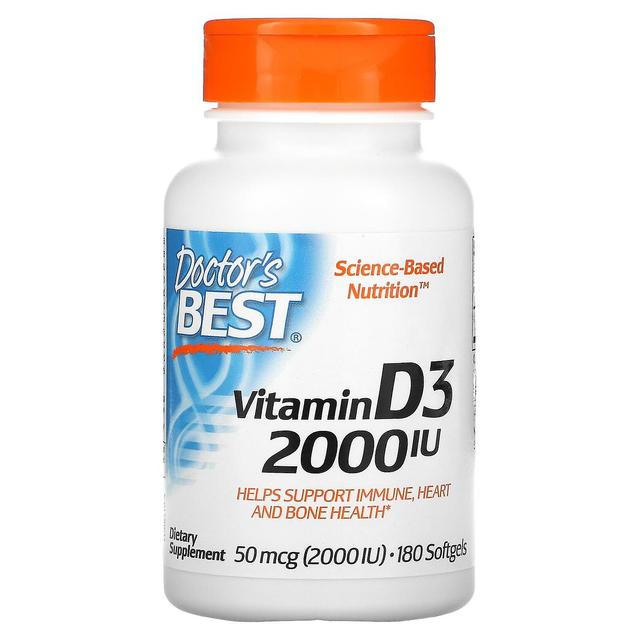 Doctor's Best, witamina D3, 50 mcg (2,000 IU), 180 Kapsułki żelowe on Productcaster.