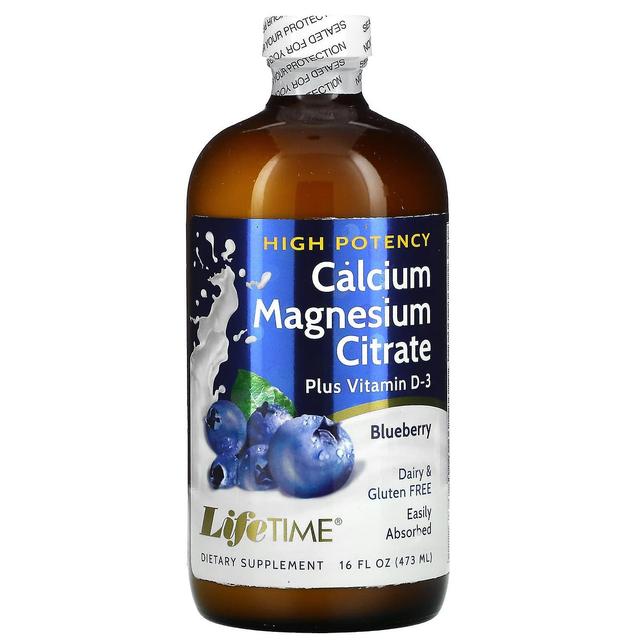 LifeTime Vitamins Vitaminas LifeTime, Citrato de cálcio e magnésio mais vitamina D3, mirtilo, 16 fl oz (473 ml) on Productcaster.