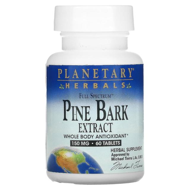 Planetary Herbals Zioła planetarne, ekstrakt z kory sosny o pełnym spektrum, 150 mg, 60 tabletek on Productcaster.