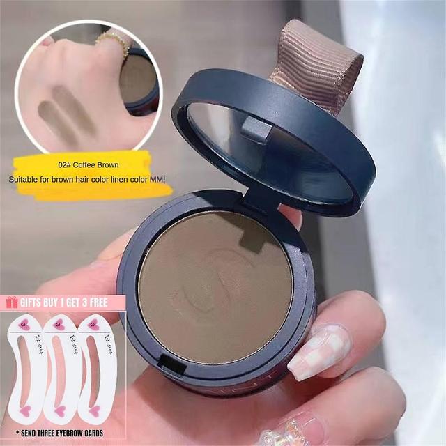 1pc Hairline Repair Filling Powder With Puff Sevich Fluffy Thin Powder Pang Line Shadow Powder Forehead Coffee brown on Productcaster.