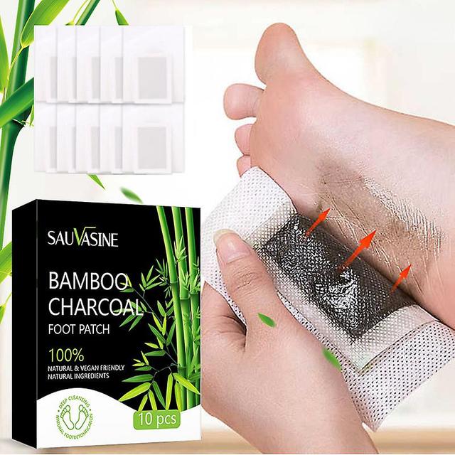 Bimirth Bamboo Charcoal Foot Patch Detoxification Body Toxins Cleansing Slimming Stress Relief Feet Care Self Adhersive Detox Foot Pads 10pcs on Productcaster.