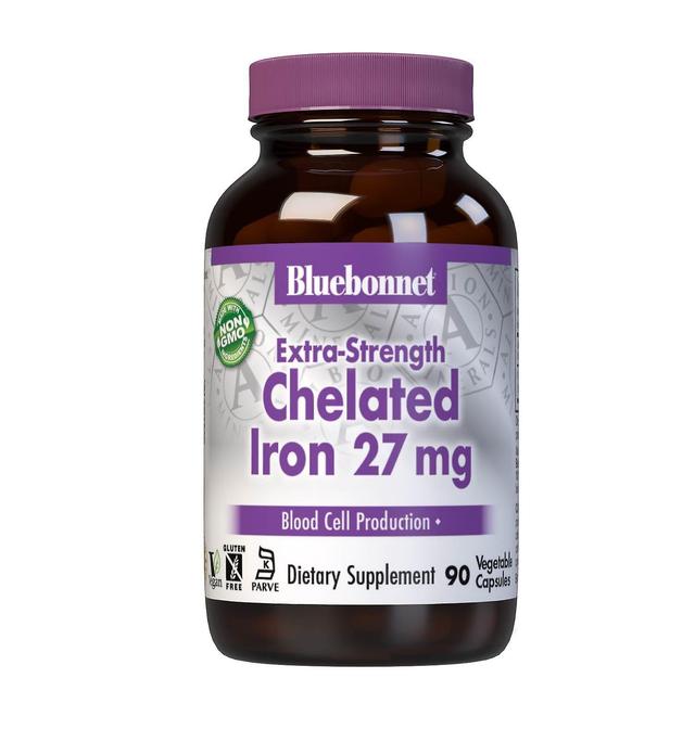 Bluebonnet Extra-Strength Chelat-Eisen 27mg 90 pflanzliche Kapseln on Productcaster.