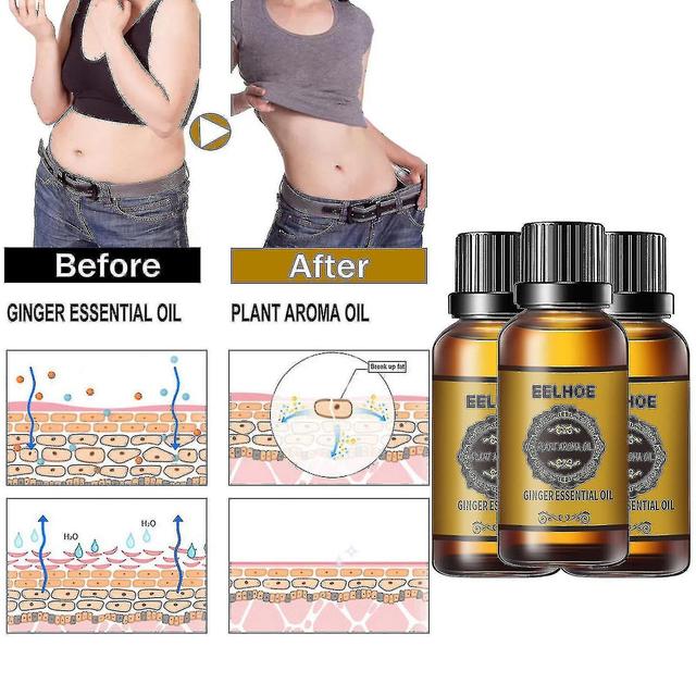 Ederfun 1/3/6pcs Belly Drainage Ginger Oil, Lymphatic Drainage Ginger Oil, Slimming Tummy Ginger Oil, 10ml,30ml Natural Drainage Ginger Oil Essenti... on Productcaster.