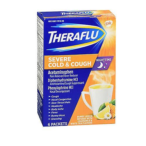 Novartis Consm Hlth Inc Theraflu Severe Cold Cough Nighttime Packets, Honey Lemon Flavor 6 Each (Pack of 1) on Productcaster.