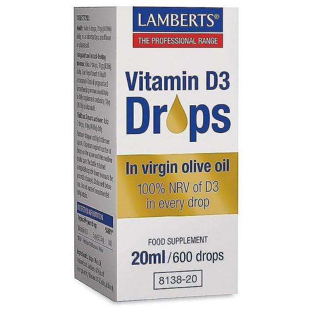 Lamberts Vitamin D3 Drops 20ml (8138-20) on Productcaster.