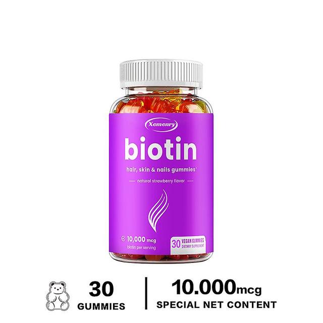 Vorallme Biotin Gummies 10.000 mcg, Pektin-Haarwuchsmittel für gesunde Haare, Haut und Nägel bei Erwachsenen und Kindern 30 Gummies on Productcaster.