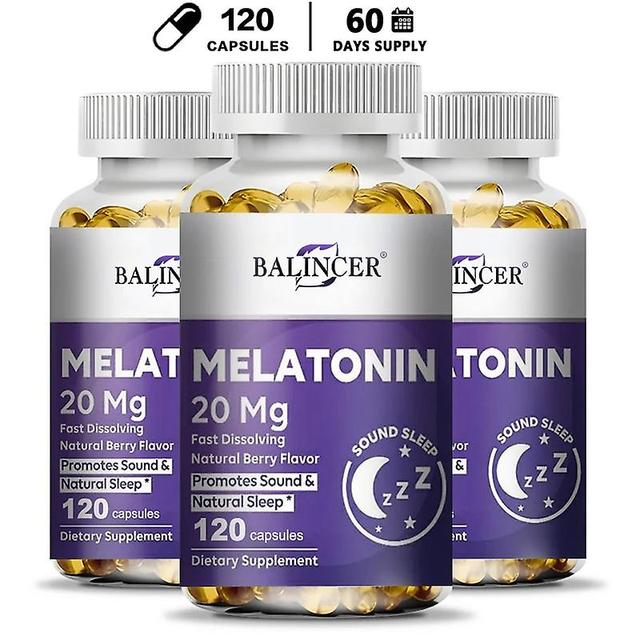 Sofirn Balincer Melatonin - Supports Mood, Cognitive Relaxation, Healthy Sleep, Immune System, NON-GMO, Vegan 120 count-3 bottle on Productcaster.