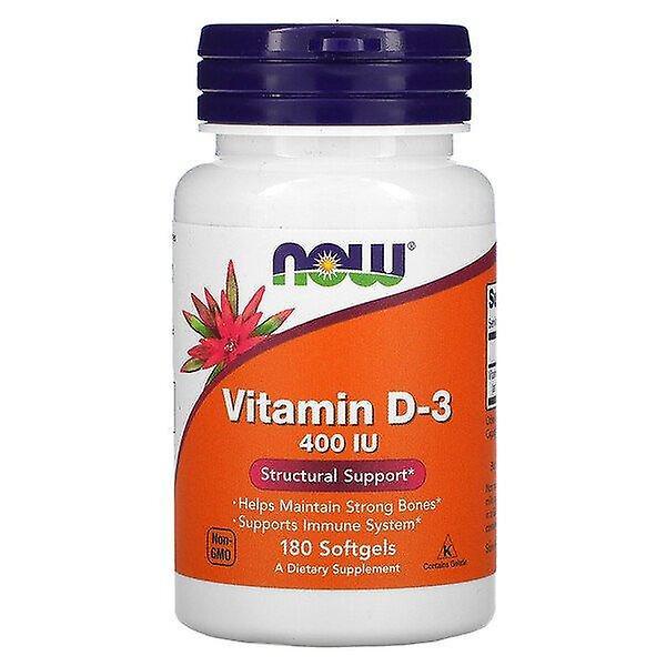 Now Foods, Vitamin D-3, Structural Support, 10 mcg (400 IU), 180 Softgels on Productcaster.