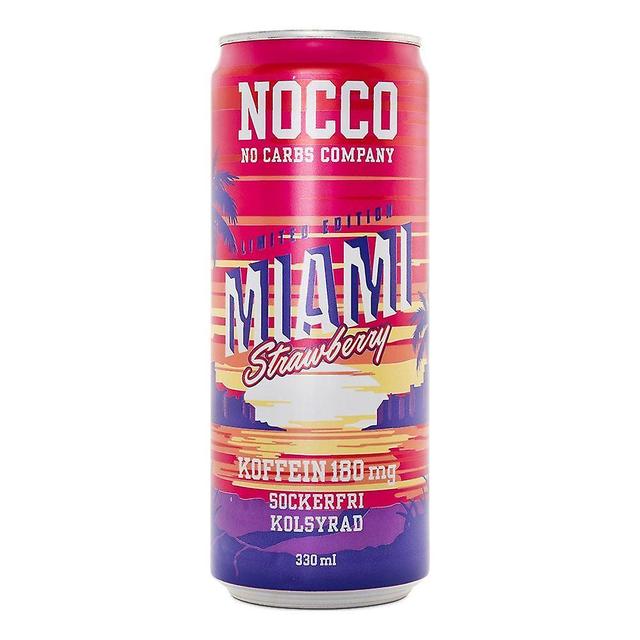 Nocco BCAA+ Latas Gaseosas Cafeína Libre De Cafeína Aminoácido Bebida Energética - 330ml x 24 Fresa de Miami on Productcaster.