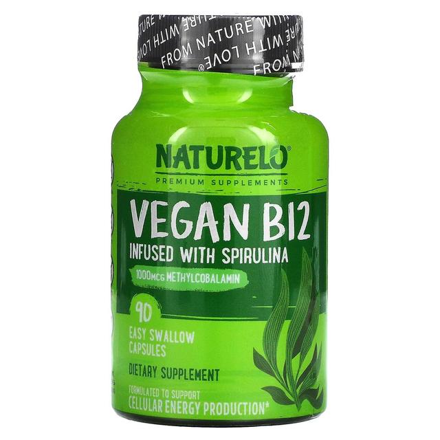 NATURELO, Vegan B12 Infused with Spirulina, 90 Easy Swallow Capsules on Productcaster.