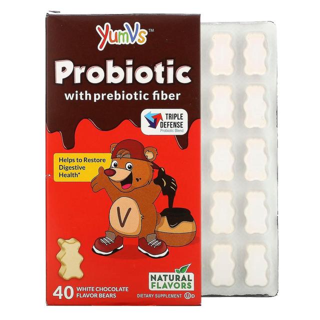 Yum-V's Yum-Vs, Probiotic with Prebiotic Fiber, White Chocolate , 40 Bears on Productcaster.