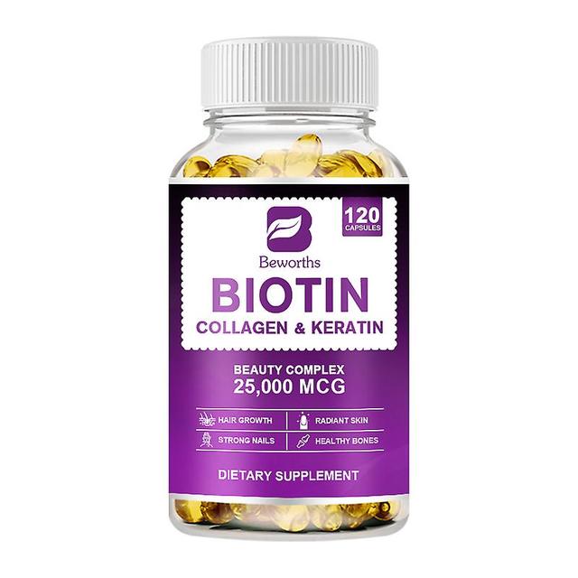 Bw Biotin & Kollagen Ergänzung mit Keratin für gesunde Nägel und Haut Haarwuchsergänzung für Frauen und Männer Multivitamin-Kapsel Tib 120 pcs on Productcaster.