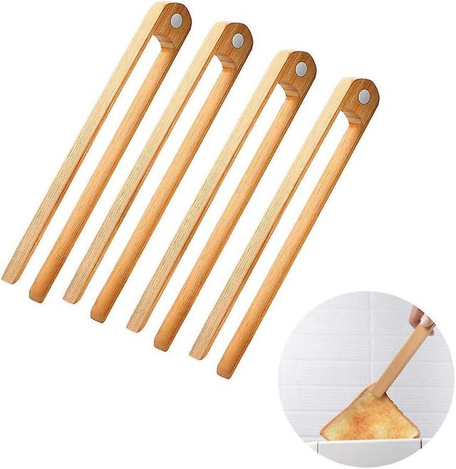 4pcs Pinze Magnetiche Per Tostapane In Bambù Da 8,7 Pollici Per Toast Da Cucina In Legno, Ecologiche, Per Il Ristorante Di Casa, Utensili Per C on Productcaster.