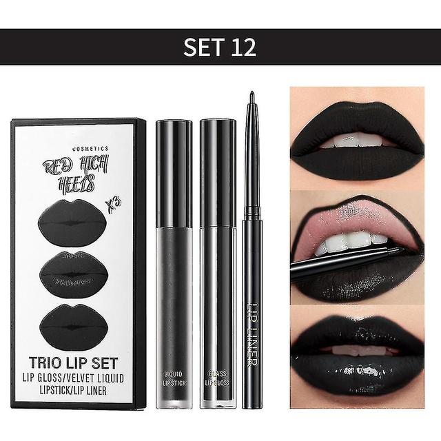 Szmtcv Lip Glaze Lip Liner Set Non-stick Cup No Fading Lip Gloss Nourishing Moisturizing Lip Makeup 12 on Productcaster.