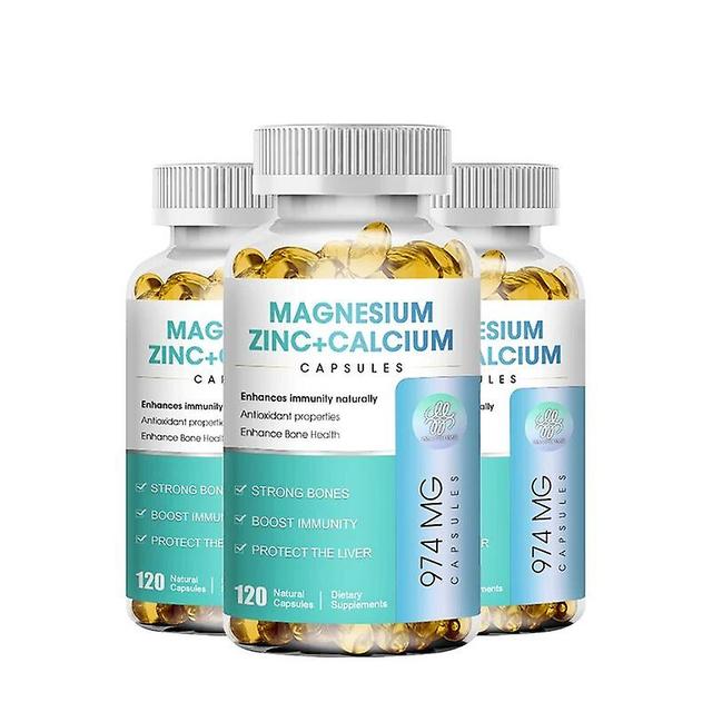 Visgaler Calcium, Magnesium, Zinc & Vitamin Supplement For Bone Health Essential Mineral Complex , Gmp, Dietary Supplement 3 bottles 120pcs on Productcaster.