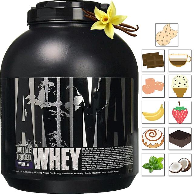 Universal Nutrition Animal Whey Isolate Loaded Protein Powder - 54 Servings Strawberry on Productcaster.