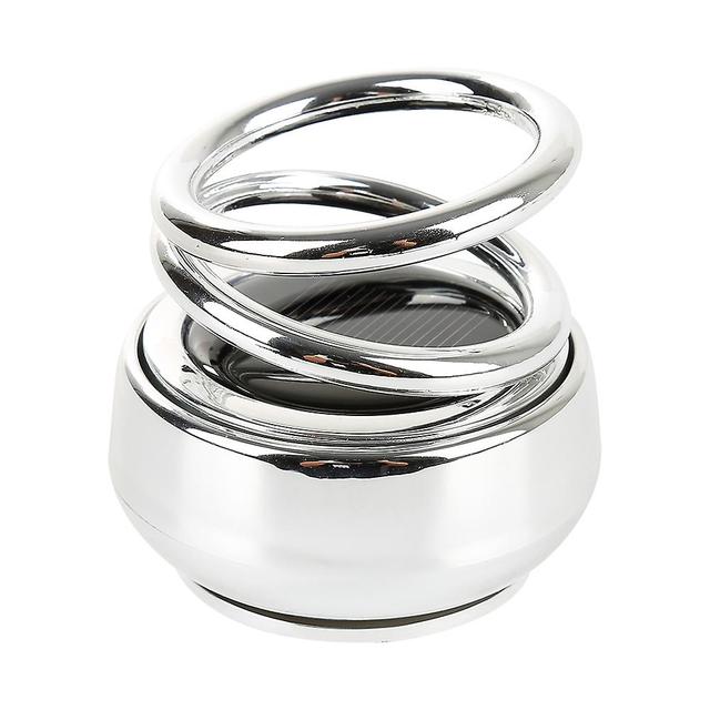 Solar Double Ring Rotary Aromatherapy Car Fragrance silver on Productcaster.