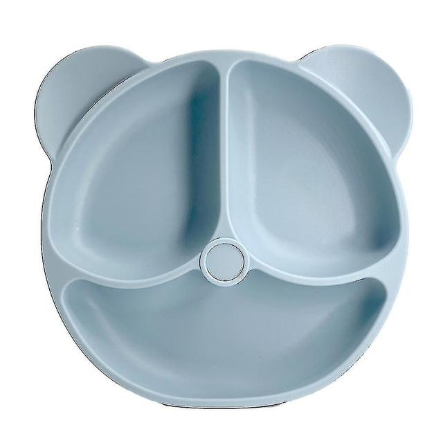 Prato de jantar de silicone para crianças, suplementos alimentares separados para bebês azul cinza on Productcaster.