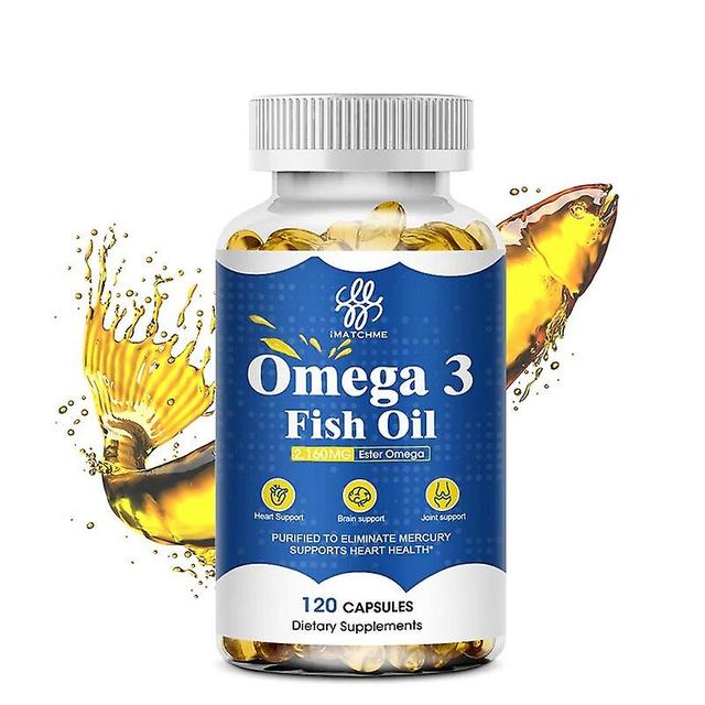 Visgaler Wild Caught Omega 3 Fish Oil 120/60 Soft Gels 3600mg High Epa 1296mg Dha 864mg Non-gmo Gluten Free Dietery Supplement 120PCS on Productcaster.