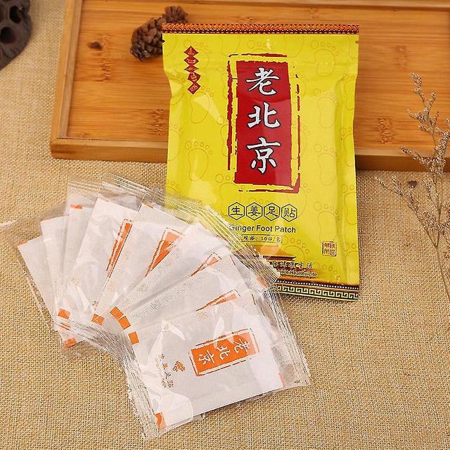 10pcs Ginger Revitalizing Detox Foot Patch avec soins des pieds adhérents Améliorer le sommeil Minceur Pied Autocollant Coussinets Pieds Tslm1 on Productcaster.