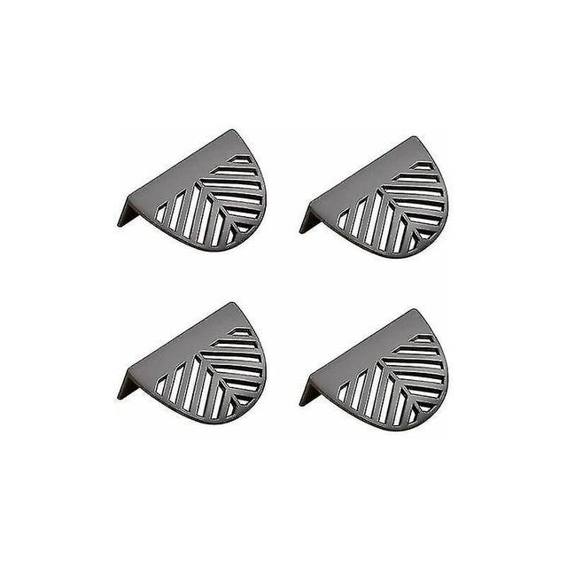 Lot de 4 poignes de meubles en forme de feuille en laiton dor - noir pour meubles de cuisine en lait on Productcaster.