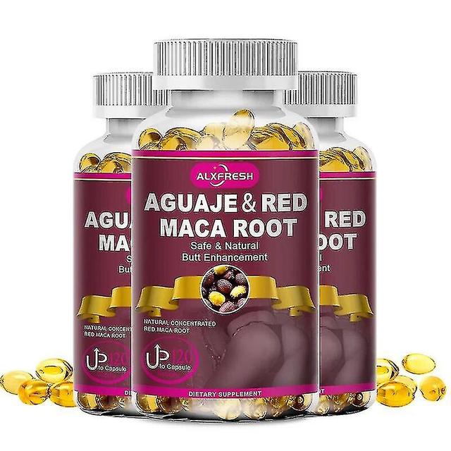 3x Natural Plant Aguaje Redmaca Capsules Extract For Big Butt Buttocks Enlargement Hip Up, Increase Hips, Make The Ass Bigger 3X Bottle 120pcs on Productcaster.