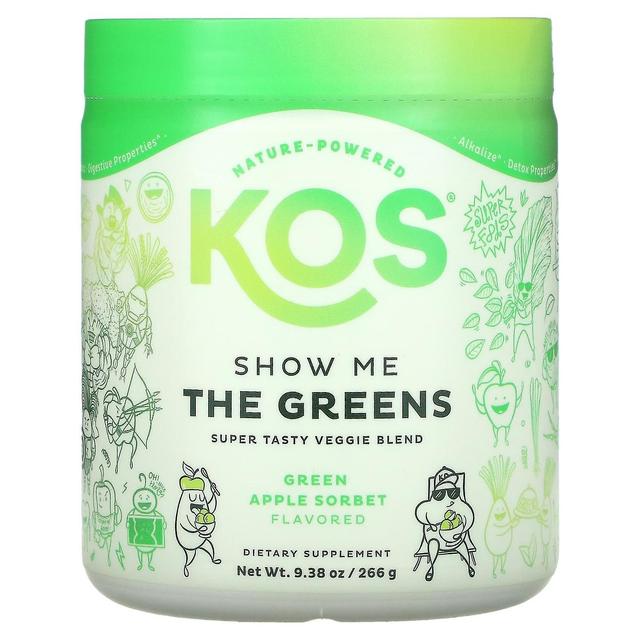 KOS, Show Me The Greens, Super Tasty Veggie Blend, Sorbet de Maçã Verde, 9,38 onças (266 g) on Productcaster.