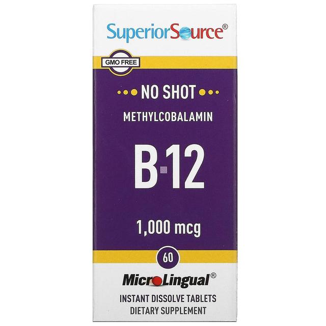 Superior Source Överlägsen källa, Methylcobalamin B-12, 1,000 mcg, 60 MicroLingual Instant Lös upp tabletter on Productcaster.