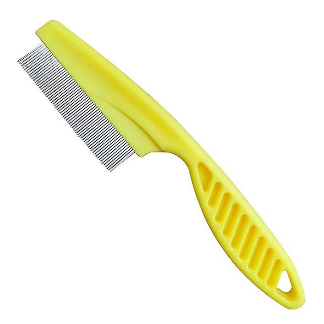 Scacv Dog Cat Flea Comb Multifunctional Pet Grooming Comb Professional Pet Massage Comb Yellow Large Size on Productcaster.