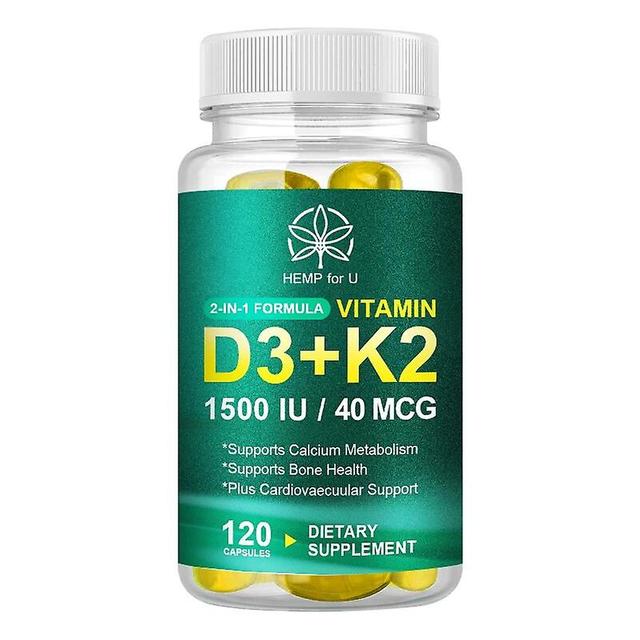 Eccpp 1500iu Vitamin D3k2 Capsules For Promote Calcium Absorption Protect Teeth, Bone And Joint Strengthen Heart Function 120pcs on Productcaster.