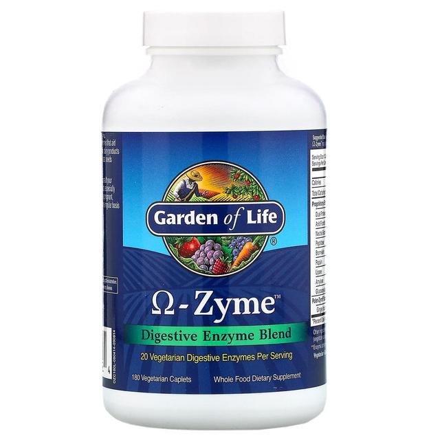 Garden of Life Livets trädgård, Omega-Zyme, Digestive Enzyme Blend, 180 Vegetariska Caplets on Productcaster.