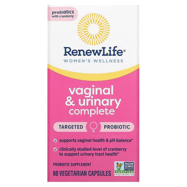 Renew Life, Women's Wellness, Vaginal & Urinary Complete, 60 Vegetarian Capsules on Productcaster.