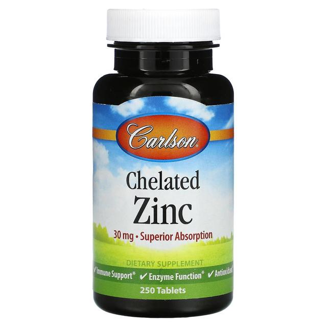 Carlson, Zinco Quelatado, 30 mg, 250 Comprimidos on Productcaster.