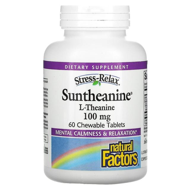 Natural Factors, Stress-Relax, Suntheanine, L-Theanine, 100 mg, 60 Chewable Tablets on Productcaster.